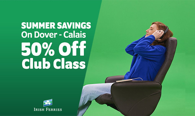 Irish Ferries - 50% off Club Class